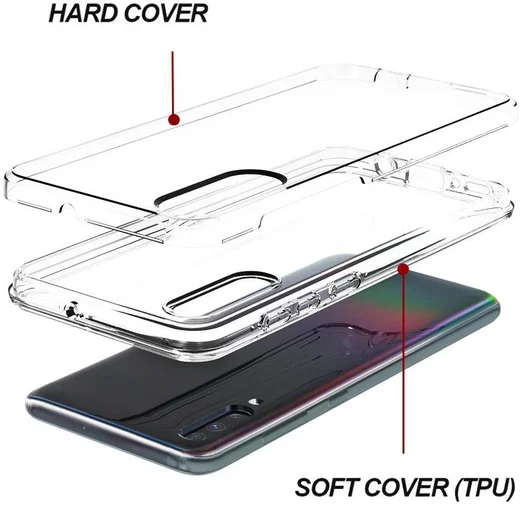Samsung Galaxy A70 Hybride Back Cover Transparant afbeelding 2