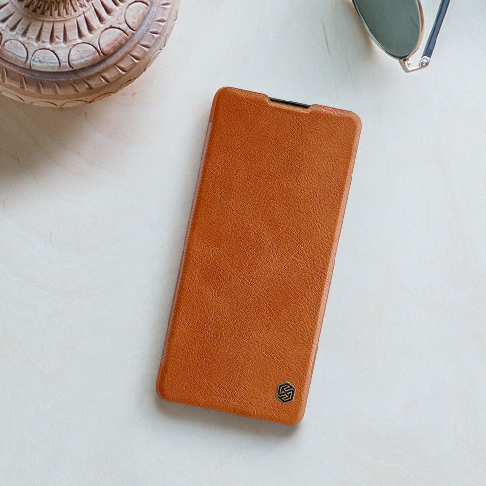 Nillkin Qin Series Book Samsung Galaxy S10 Lite Hoesje Leer Bruin afbeelding 3
