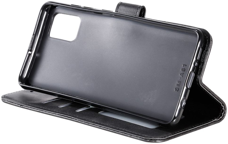 Samsung Galaxy A51 Hoesje Book Case Wallet Design Lines Zwart afbeelding 4