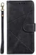 Samsung Galaxy A51 Hoesje Book Case Wallet Design Lines Zwart afbeelding 2