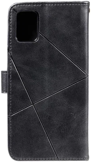 Samsung Galaxy A51 Hoesje Book Case Wallet Design Lines Zwart afbeelding 7