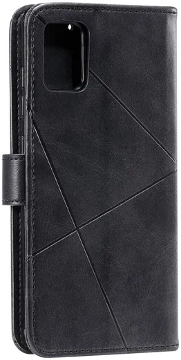 Samsung Galaxy A51 Hoesje Book Case Wallet Design Lines Zwart afbeelding 6
