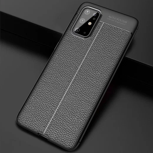 Samsung Galaxy S20 Plus Hoesje TPU Leer Design Zwart afbeelding 9