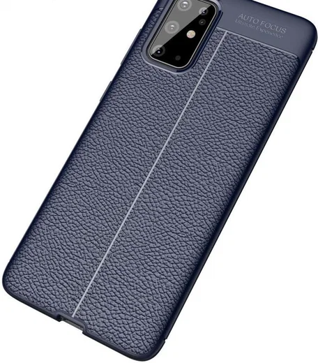 Samsung Galaxy S20 Plus Hoesje TPU Leer Design Blauw afbeelding 2
