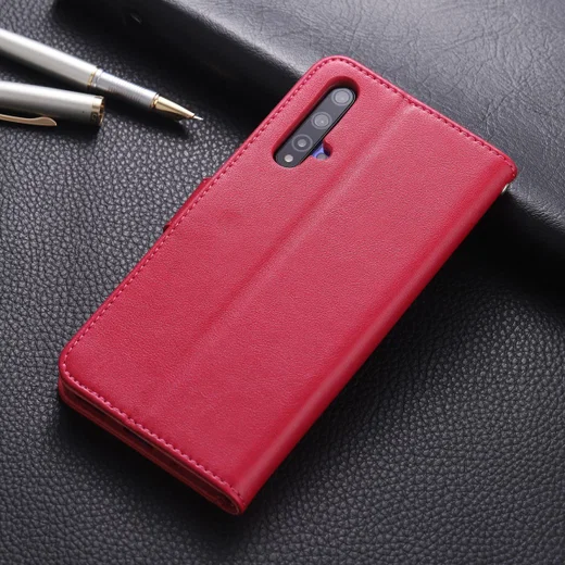 AZNS Huawei Honor 20S / Honor 20/nova 5T Portemonnee Stand Hoes Rood afbeelding 2