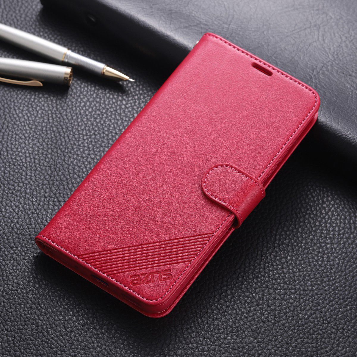 AZNS Huawei Honor 20S / Honor 20/nova 5T Portemonnee Stand Hoes Rood afbeelding 6