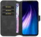 DG Ming Retro Portemonnee Xiaomi Redmi Note 8 Hoesje Zwart afbeelding 1