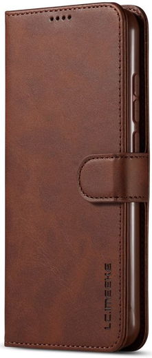 Xiaomi Redmi Note 8 Portemonnee Met Stand Bookcase Hoesje Bruin afbeelding 2