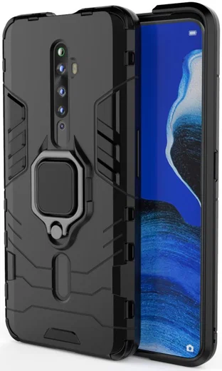 OPPO Reno2 Z Hybride hoesje met Kickstand Zwart afbeelding 1