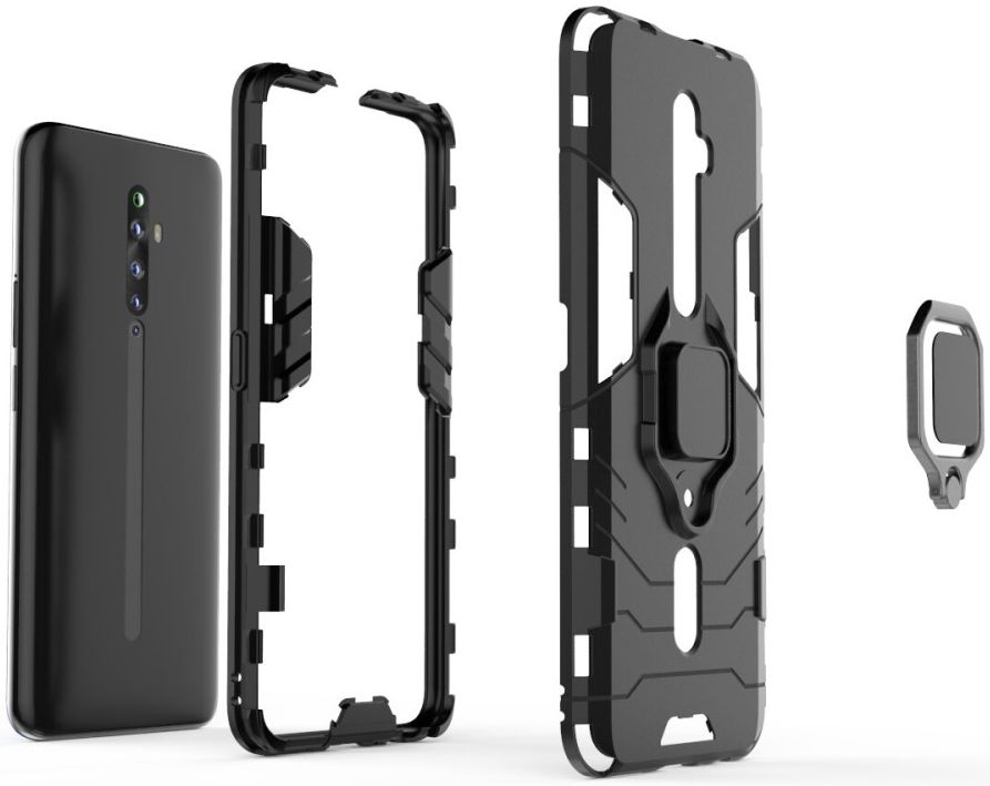OPPO Reno2 Z Hybride hoesje met Kickstand Zwart afbeelding 5
