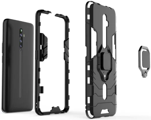 OPPO Reno2 Z Hybride hoesje met Kickstand Zwart afbeelding 5
