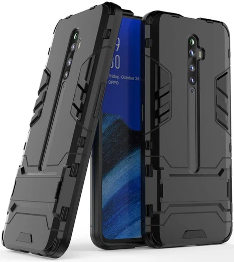 Oppo Reno2 Z Hoesje Hybride Kickstand Zwart afbeelding 3