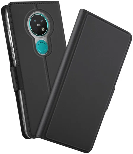 Nokia 7.2 Portemonnee Stand Hoesje Zwart afbeelding 1