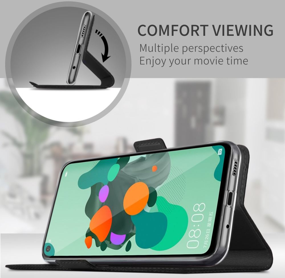 Nokia 7.2 Portemonnee Stand Hoesje Zwart afbeelding 4