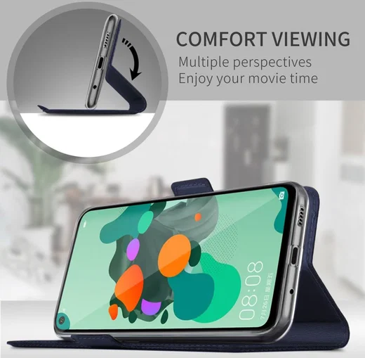 Nokia 7.2 Portemonnee Stand Hoesje Blauw afbeelding 5