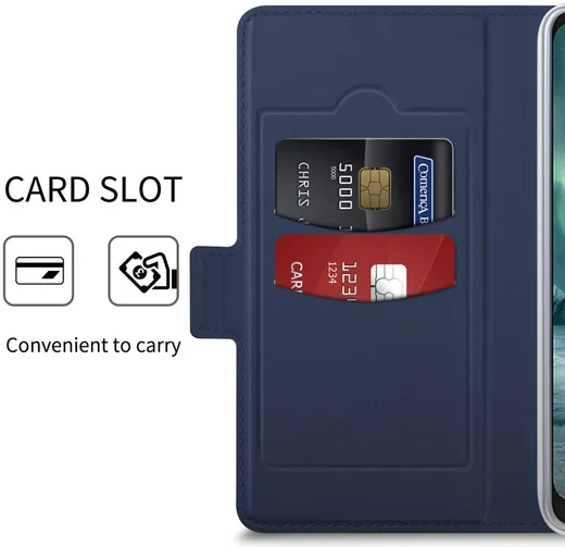 Nokia 7.2 Portemonnee Stand Hoesje Blauw afbeelding 8