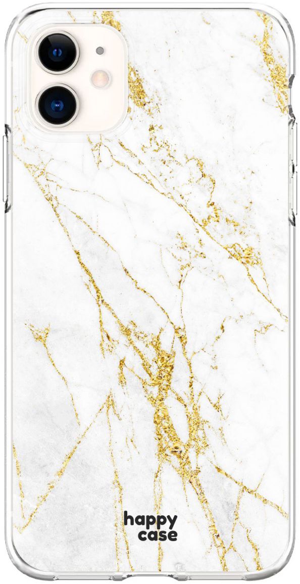 HappyCase Apple iPhone 11 Hoesje Flexibel TPU Wit Marmer Print afbeelding 1