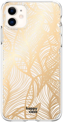 HappyCase Apple iPhone 11 Hoesje Flexibel TPU Golden Leaves Print afbeelding 1