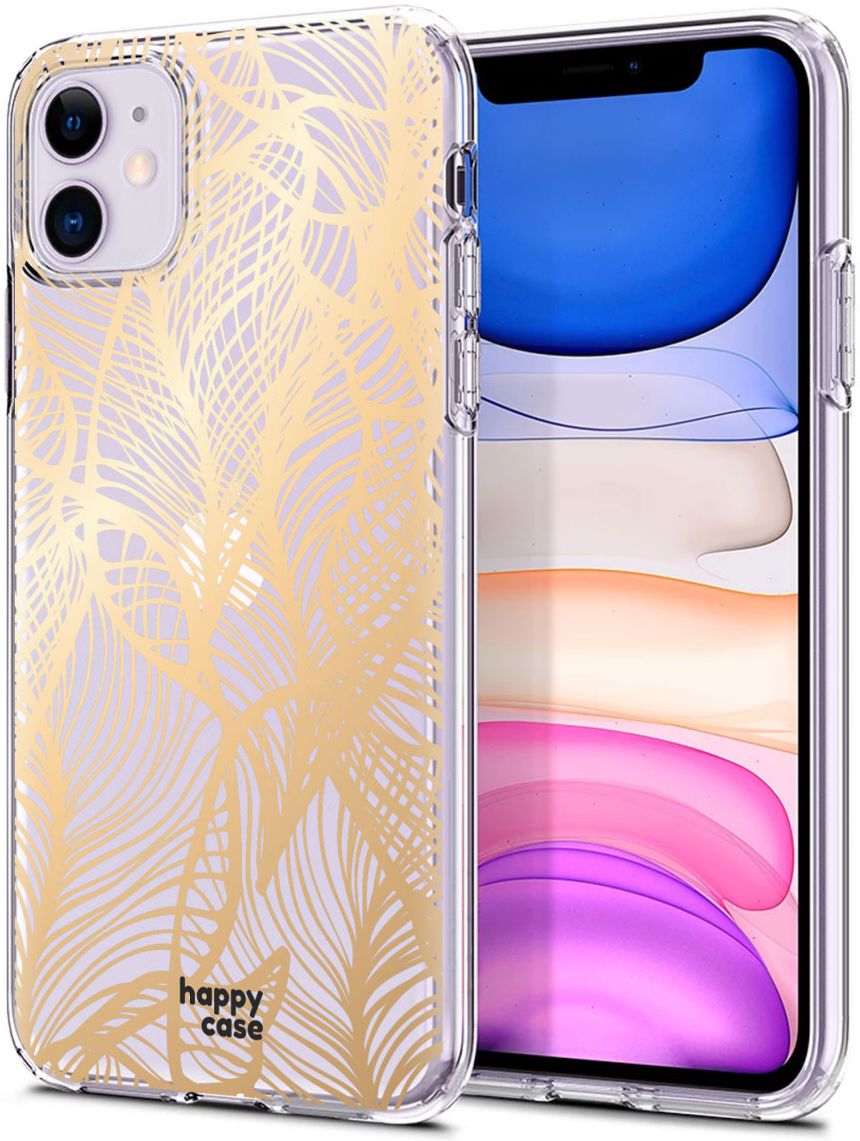 HappyCase Apple iPhone 11 Hoesje Flexibel TPU Golden Leaves Print afbeelding 5