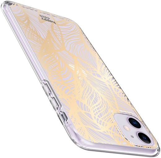 HappyCase Apple iPhone 11 Hoesje Flexibel TPU Golden Leaves Print afbeelding 4