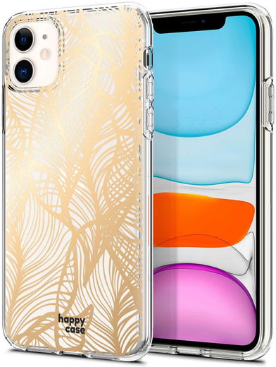 HappyCase Apple iPhone 11 Hoesje Flexibel TPU Golden Leaves Print afbeelding 2