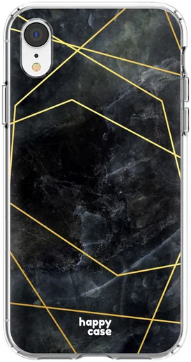 HappyCase Apple iPhone XR Hoesje Flexibel TPU Zwart Marmer Print afbeelding 1