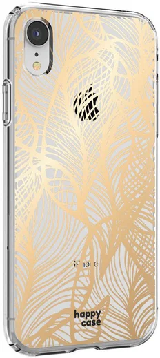 HappyCase Apple iPhone XR Hoesje Flexibel TPU Golden Leaves Print afbeelding 5