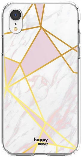 HappyCase Apple iPhone XR Hoesje Flexibel TPU Roze Marmer Print afbeelding 1