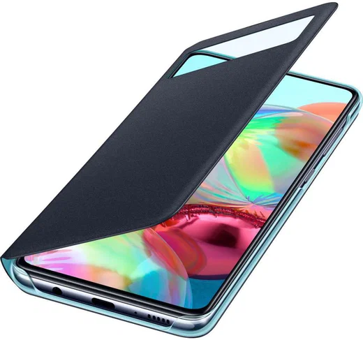 Origineel Samsung Galaxy A71 Hoesje S-View Wallet Cover Zwart/Blauw afbeelding 1