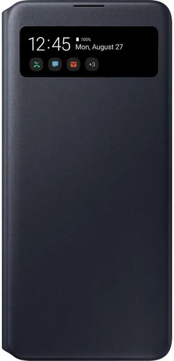Origineel Samsung Galaxy A71 Hoesje S-View Wallet Cover Zwart/Blauw afbeelding 3