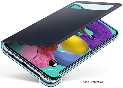 Origineel Samsung Galaxy A51 Hoesje S-View Wallet Cover Zwart/Blauw afbeelding 6