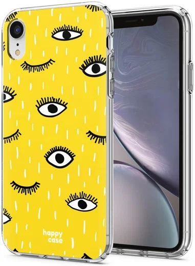 HappyCase Apple iPhone XR Hoesje Flexibel TPU Happy Eyes Print afbeelding 2