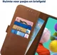 Rosso Deluxe Samsung Galaxy A71 Hoesje Echt Leer Book Case Bruin afbeelding 5