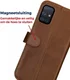 Rosso Deluxe Samsung Galaxy A71 Hoesje Echt Leer Book Case Bruin afbeelding 9