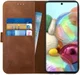 Rosso Deluxe Samsung Galaxy A51 Hoesje Echt Leer Book Case Bruin afbeelding 1