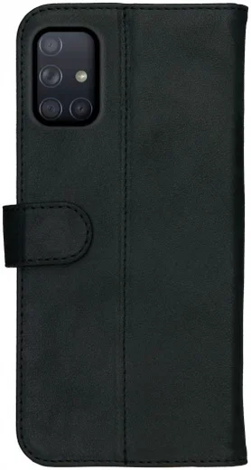 Rosso Deluxe Samsung Galaxy A51 Hoesje Echt Leer Book Case Zwart afbeelding 5