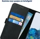 Rosso Deluxe Samsung Galaxy S20 Plus Hoesje Echt Leer Book Case Zwart afbeelding 5