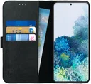 Rosso Deluxe Samsung Galaxy S20 Plus Hoesje Echt Leer Book Case Zwart
