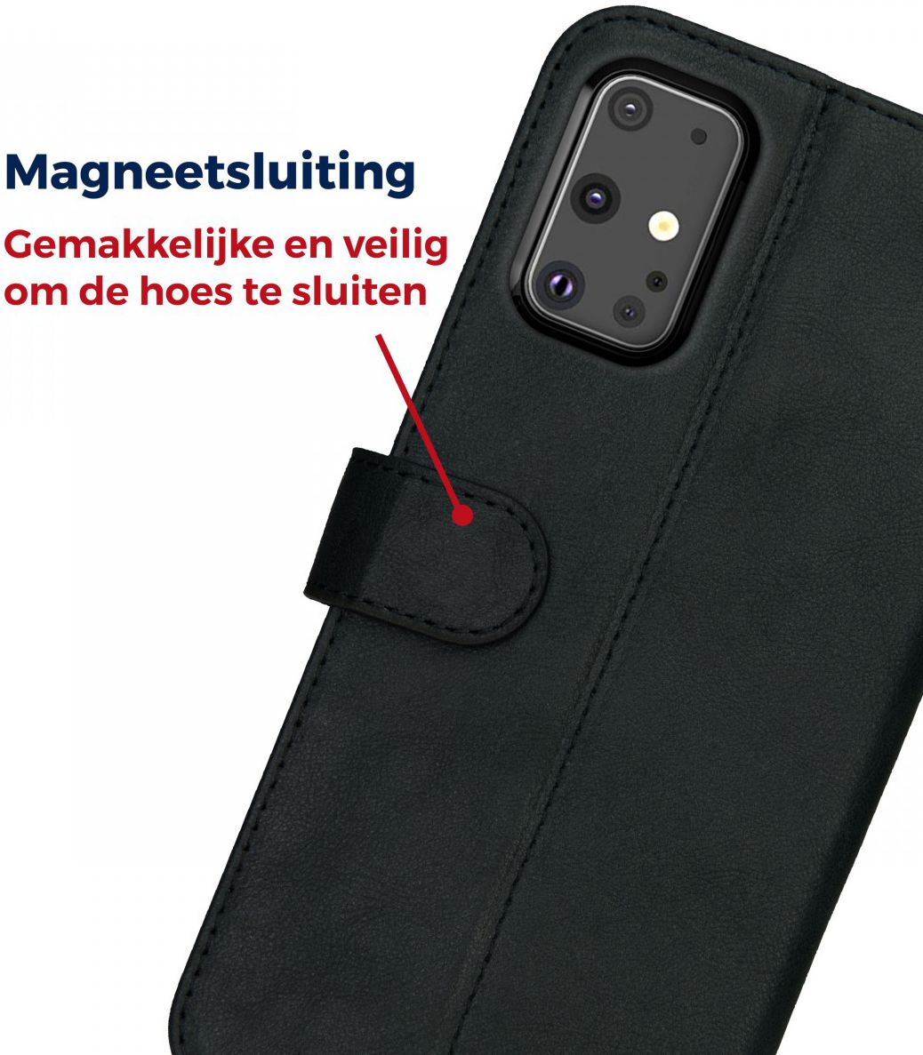 Rosso Deluxe Samsung Galaxy S20 Plus Hoesje Echt Leer Book Case Zwart afbeelding 9