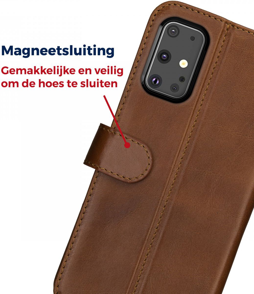 Rosso Deluxe Samsung Galaxy S20 Plus Hoesje Echt Leer Book Case Bruin afbeelding 9