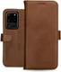 Rosso Deluxe Samsung Galaxy S20 Ultra Hoesje Echt Leer Book Case Bruin afbeelding 13