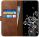 Rosso Deluxe Samsung Galaxy S20 Ultra Hoesje Echt Leer Book Case Bruin afbeelding 1