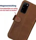 Rosso Deluxe Samsung Galaxy S20 Hoesje Echt Leer Book Case Bruin afbeelding 9