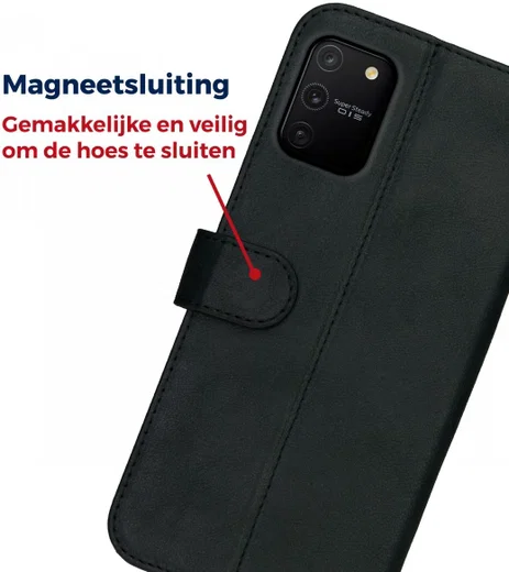 Rosso Deluxe Samsung Galaxy S10 Lite Hoesje Echt Leer Book Case Zwart afbeelding 9