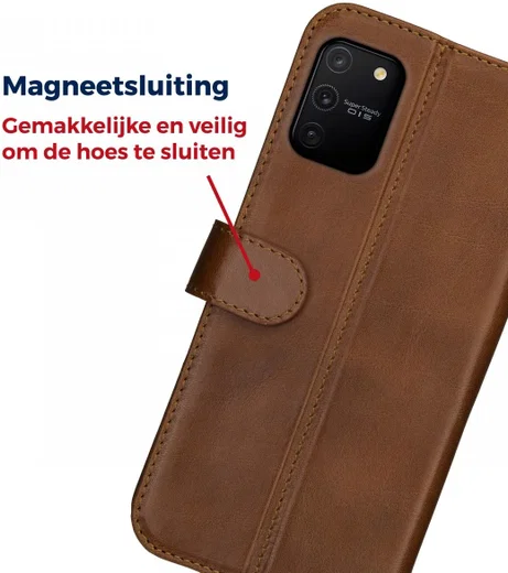 Rosso Deluxe Samsung Galaxy S10 Lite Hoesje Echt Leer Book Case Bruin afbeelding 9