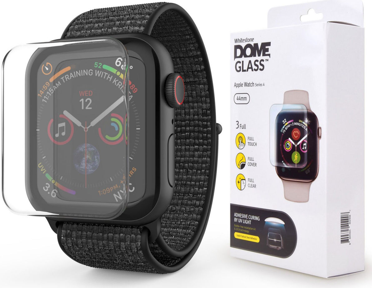 Whitestone Dome Glass Apple Watch 44MM Screenprotector (2-Pack) afbeelding 2