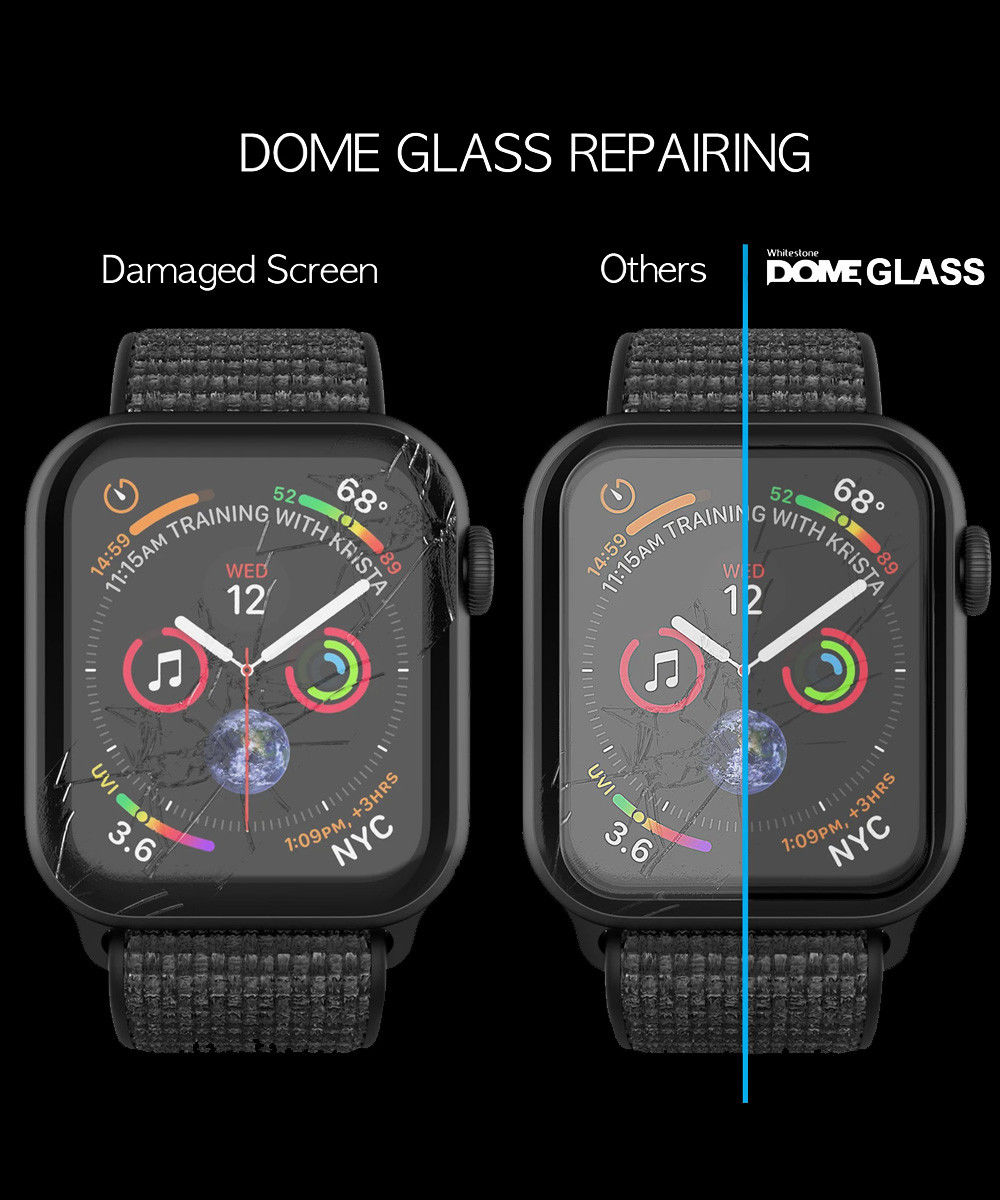 Whitestone Dome Glass Apple Watch 44MM Screenprotector (2-Pack) afbeelding 6