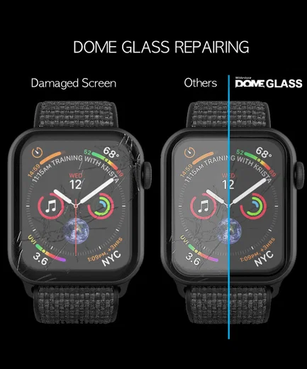 Whitestone Dome Glass Apple Watch 44MM Screenprotector (2-Pack) afbeelding 6