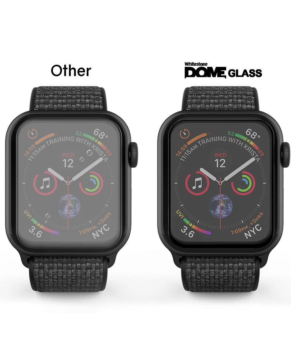 Whitestone Dome Glass Apple Watch 44MM Screenprotector (2-Pack) afbeelding 5