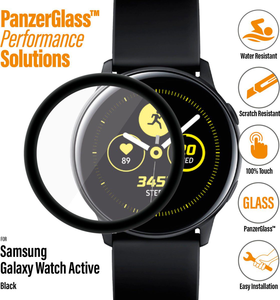 PanzerGlass Samsung Galaxy Watch Active Screenprotector Tempered Glass afbeelding 4